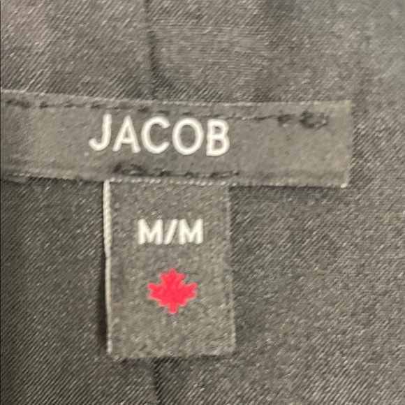 Jacob Floral Black Dress Self Tie Belt Lined Boat Neck Cap Sleeves Sz M - Picture 12 of 13